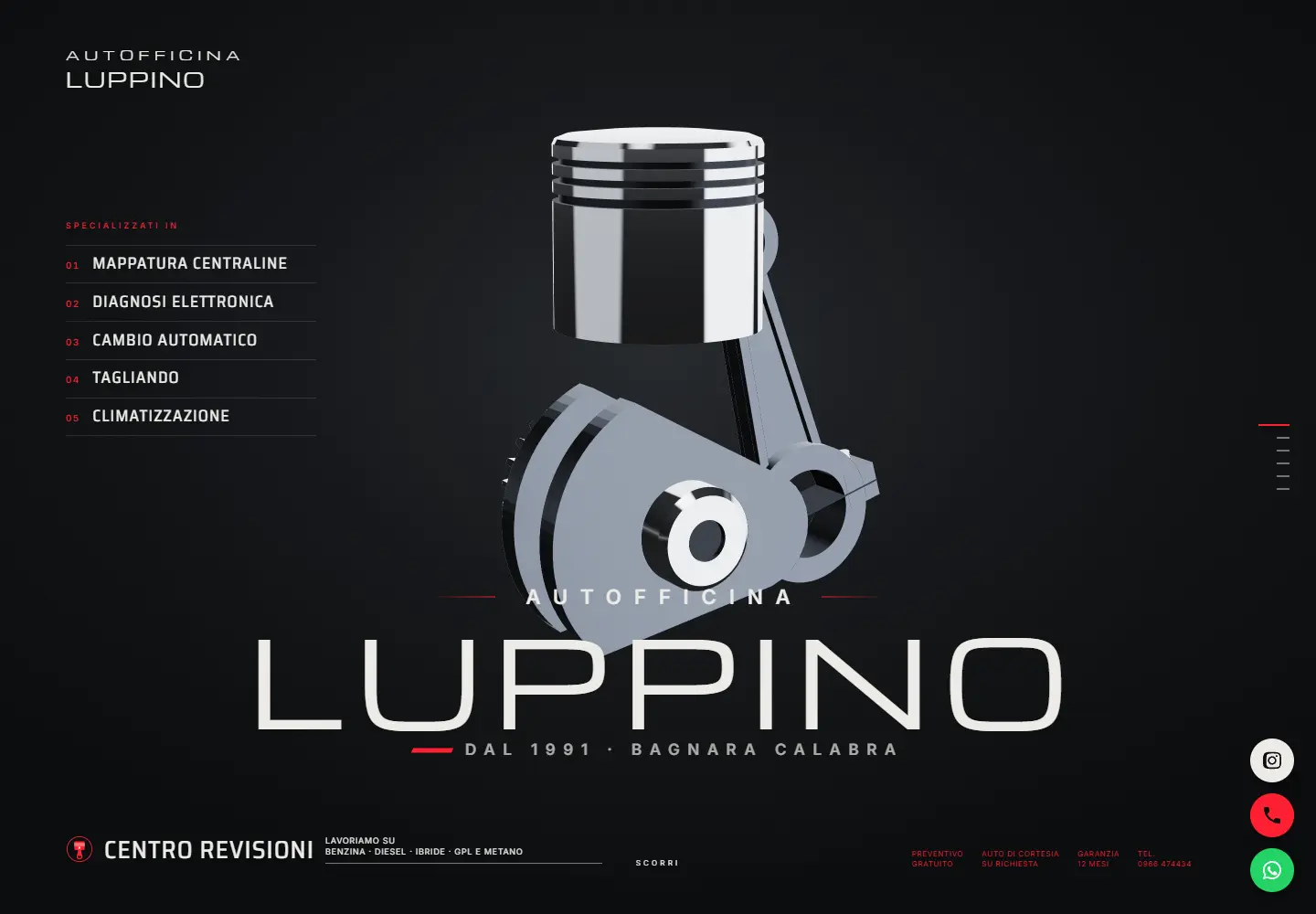 Home page del sito Autofficina Luppino