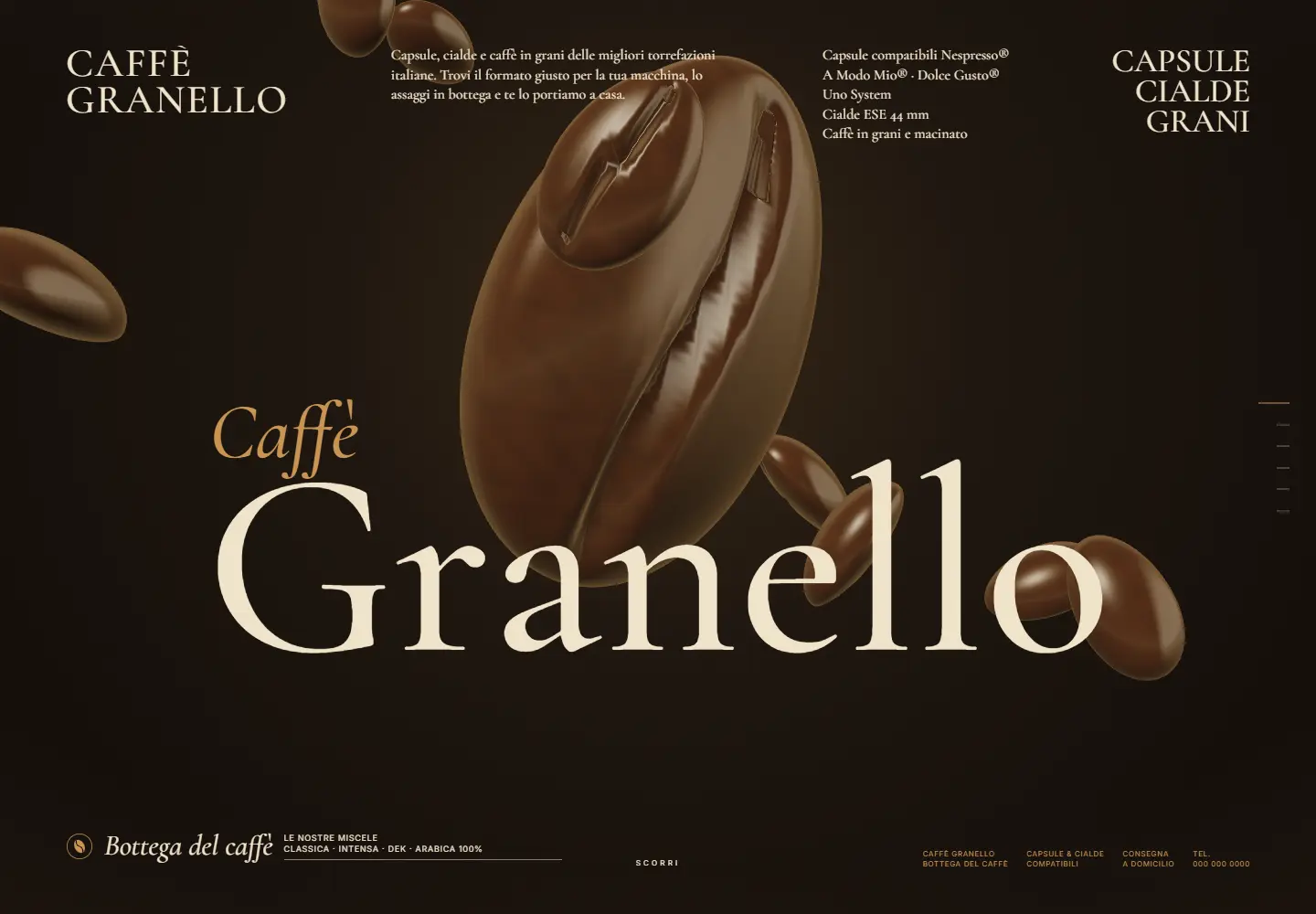Home page del sito Caffè Granello