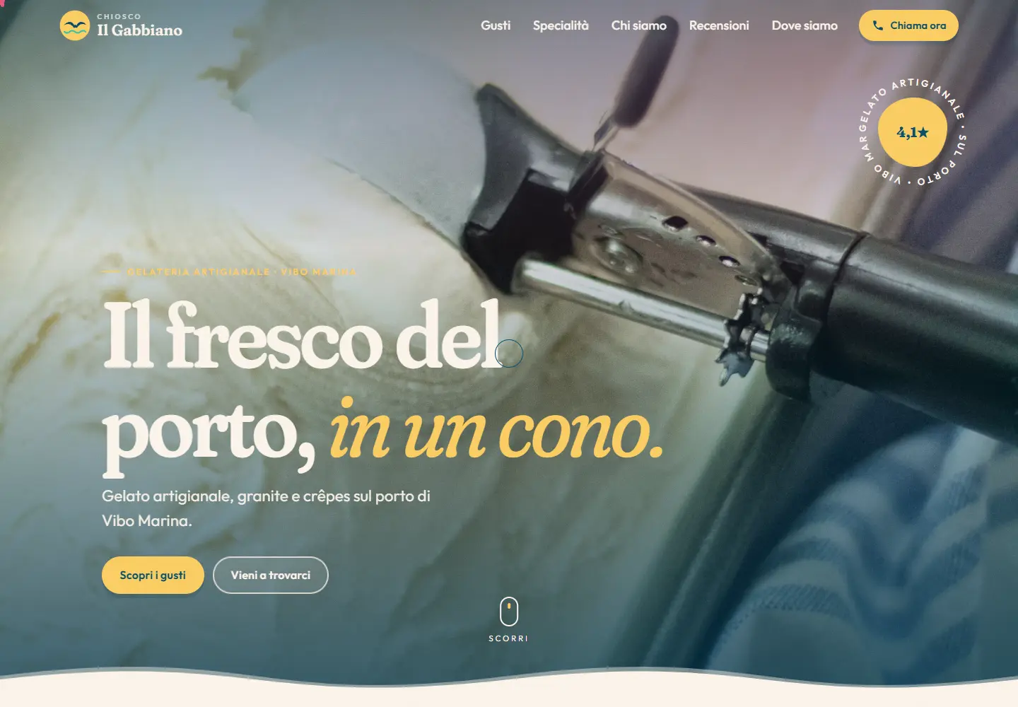 Home page del sito Chiosco Il Gabbiano