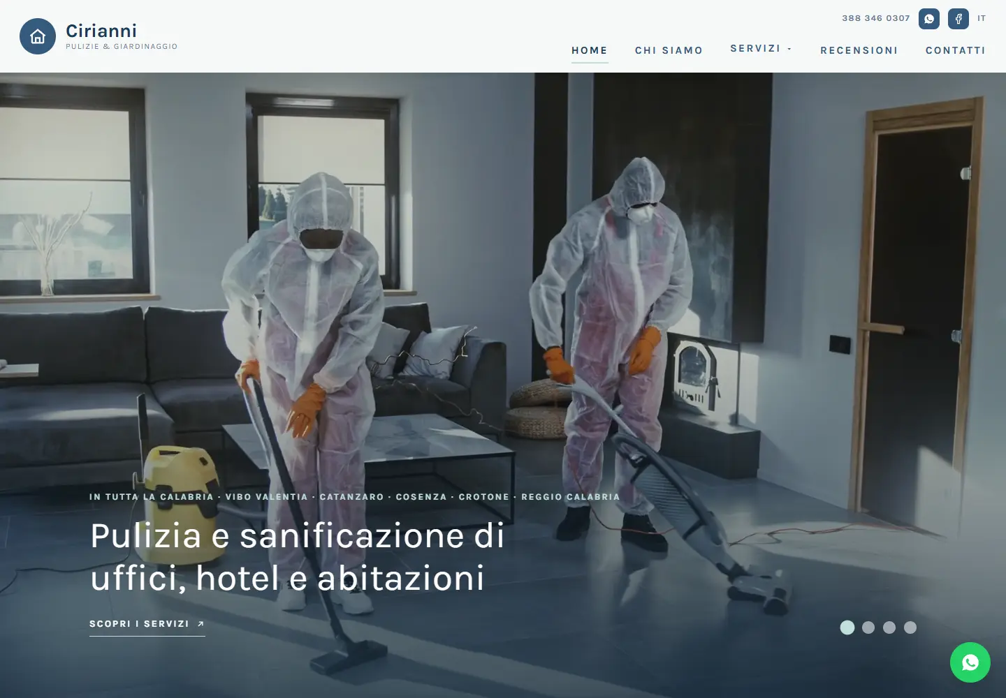 Home page del sito Cirianni Pulizie