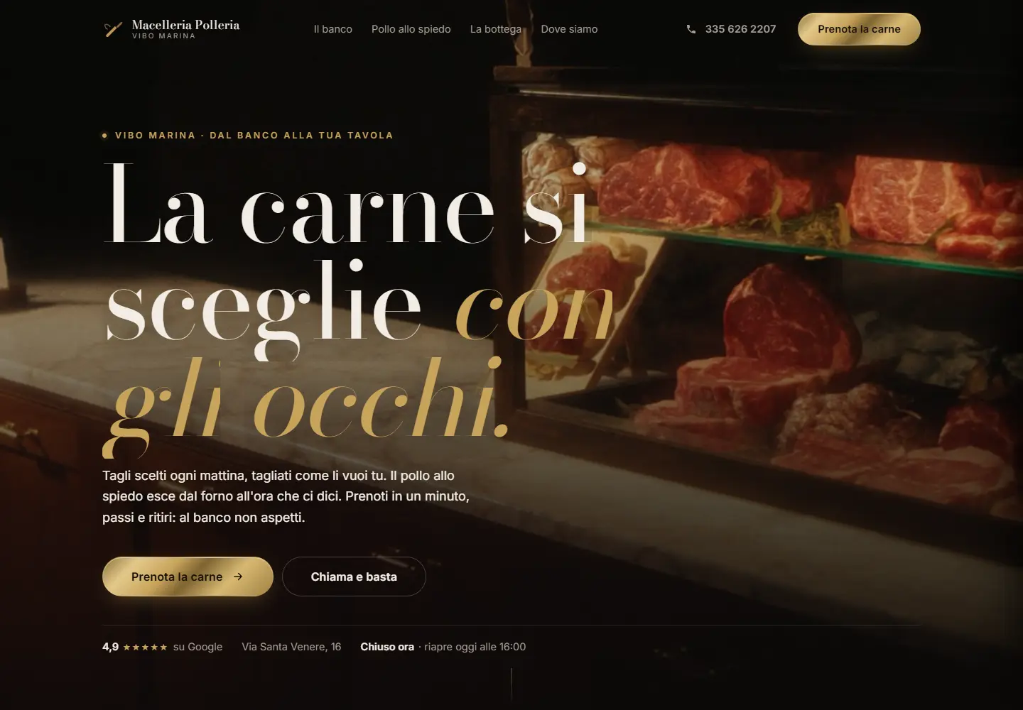 Home page del sito Macelleria Polleria