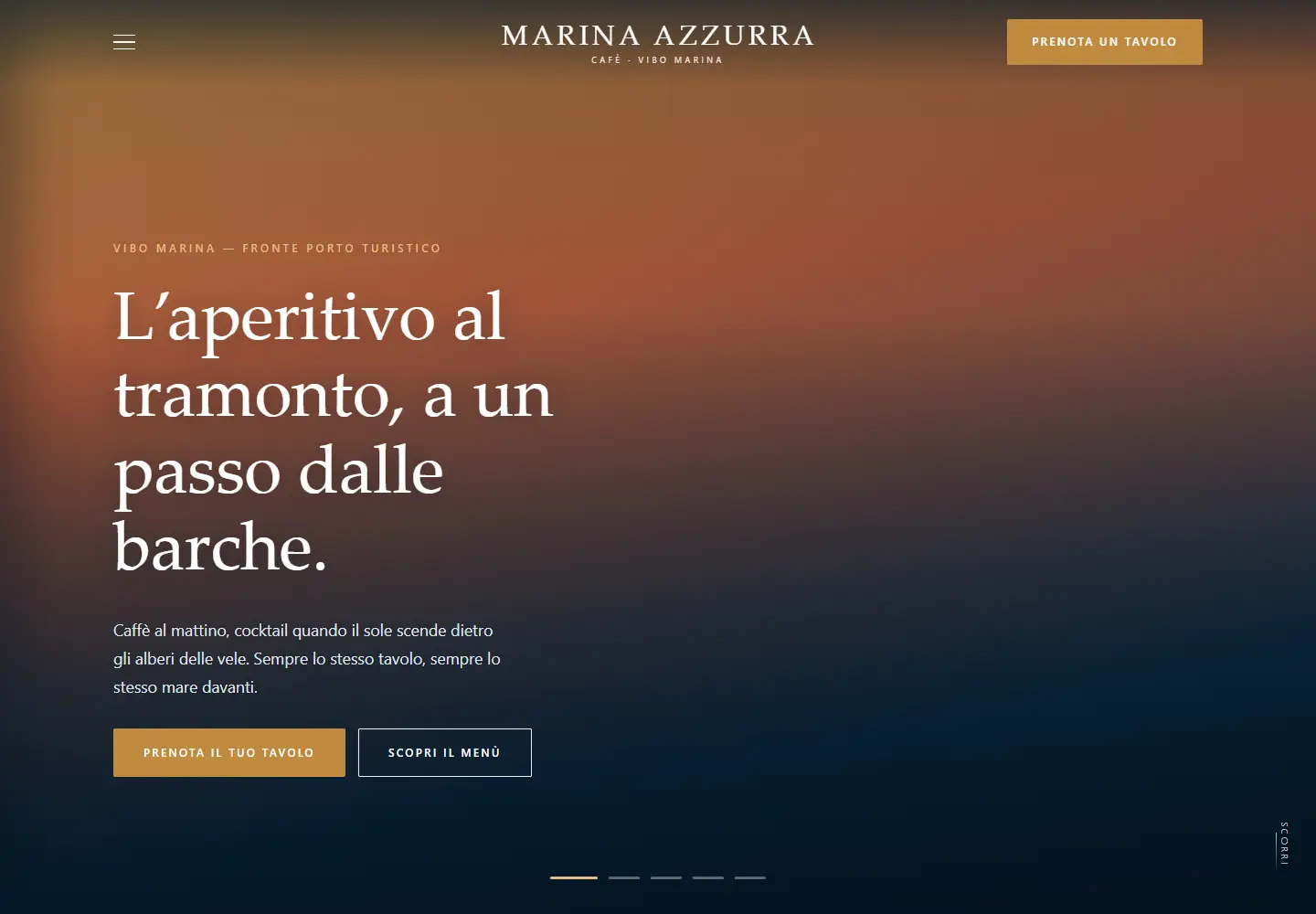 Home page del sito Marina Azzurra Cafè