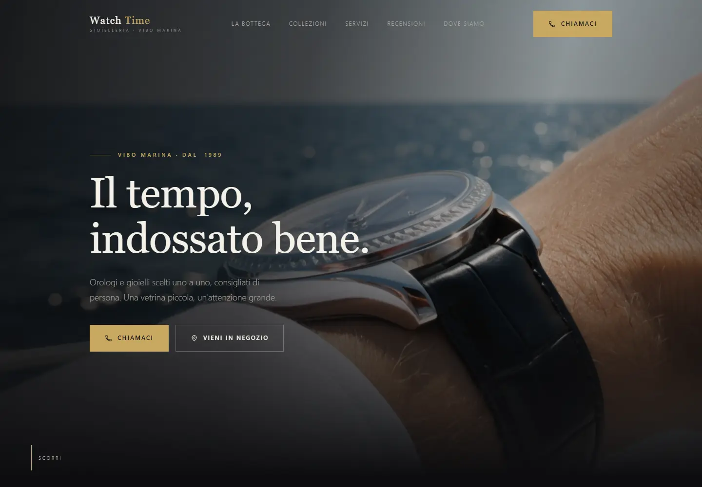 Home page del sito Gioielleria Watch Time
