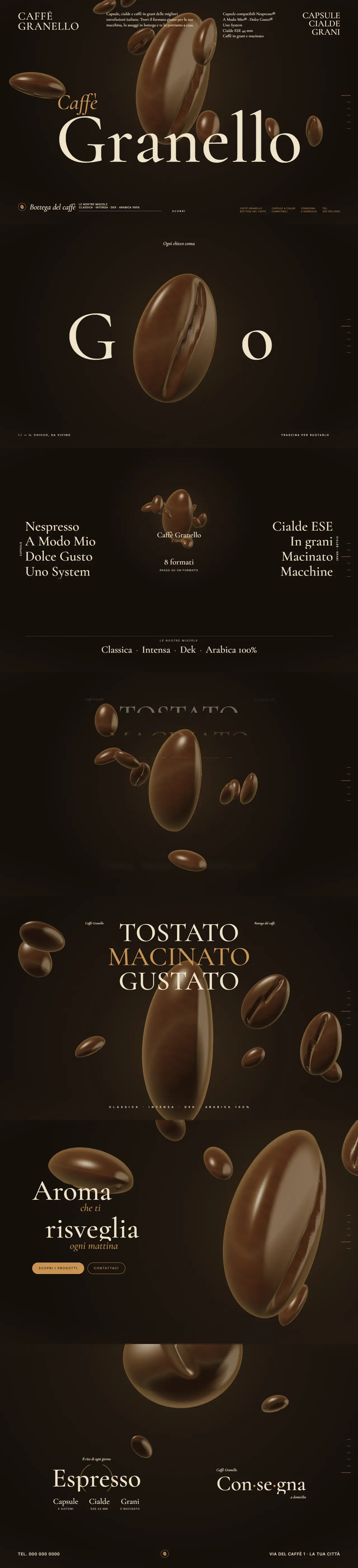 Il sito di Caffè Granello, realizzato da WebForge